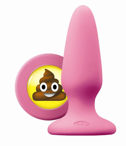 Розовая силиконовая пробка среднего размера Emoji SHT - 10,2 см. - 0