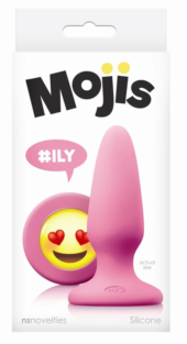 Розовая силиконовая пробка среднего размера Emoji ILY - 10,2 см. - 1