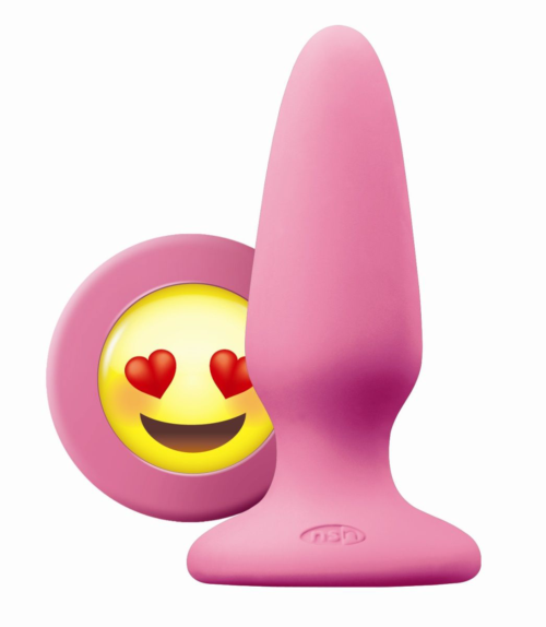 Розовая силиконовая пробка среднего размера Emoji ILY - 10,2 см. - 0