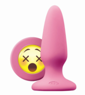 Розовая силиконовая пробка среднего размера Emoji WTF - 10,2 см. - 0
