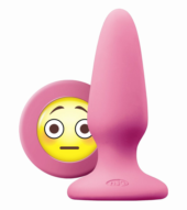 Розовая силиконовая пробка среднего размера Emoji OMG - 10,2 см. - 0