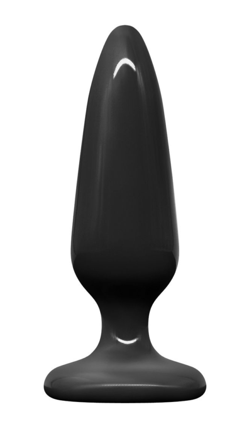 Черная конусовидная анальная пробка Plug № 5 - 10,1 см. - 0
