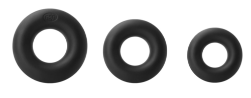 Набор черных колец из мягкого силикона Super Soft Power Rings - 0