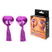 Фиолетовые текстильные пестисы в форме сердечек с кисточками - 2