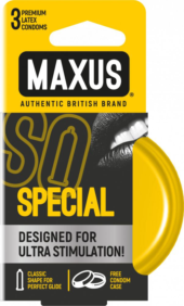Презервативы с точками и рёбрами в железном кейсе MAXUS Special - 3 шт. - 0