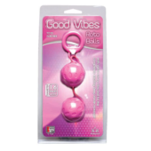 Розовые вагинальные шарики с рельефом GOOD VIBES ROTO BALLS - 1
