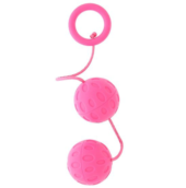 Розовые вагинальные шарики с рельефом GOOD VIBES ROTO BALLS - 0