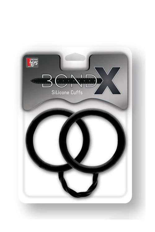 Чёрные силиконовые наручники BONDX SILICONE CUFFS - 1