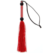 Красная мини-плеть из силикона и акрила SILICONE FLOGGER WHIP - 25,6 см. - 0