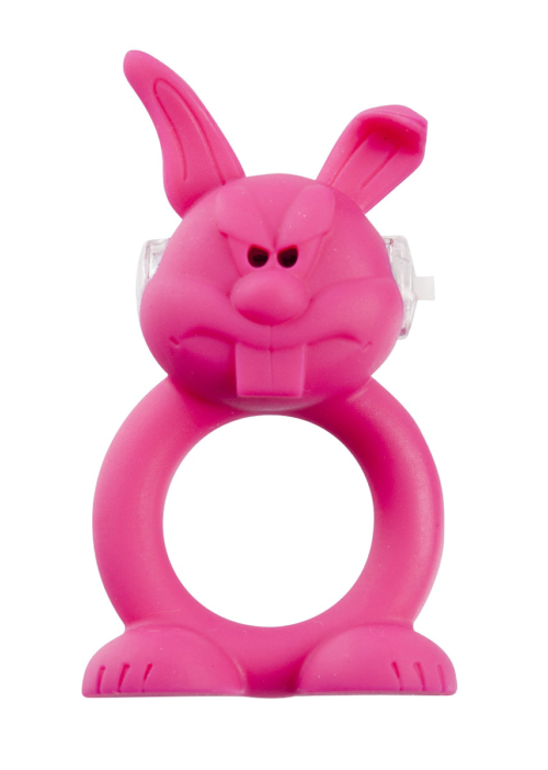 Розовое виброкольцо на пенис Rude Rabbit - 0