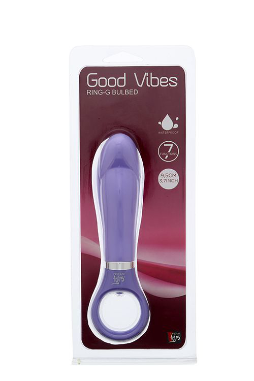 Фиолетовый анальный вибромассажёр GOOD VIBES RING-G BULBED - 15,5 см. - 1