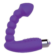 Фиолетовый массажер простаты с вибрацией - 10 см. - 0