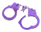 Фиолетовые пластиковые наручники Блеск - 0