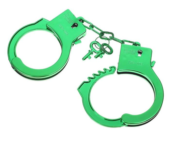 Зеленые пластиковые наручники Блеск - 0