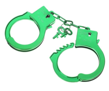 Зеленые пластиковые наручники Блеск 