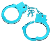 Голубые пластиковые наручники Блеск - 0
