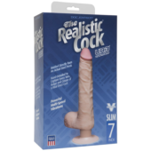 Телесный вибромассажер The Realistic Cock ULTRASKYN Vibrating 7” Slim - 22,1 см. - 3