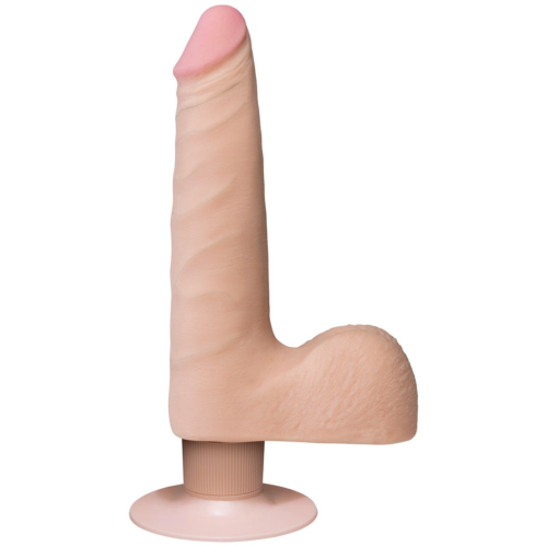 Телесный вибромассажер The Realistic Cock ULTRASKYN Vibrating 7” Slim - 22,1 см. - 1