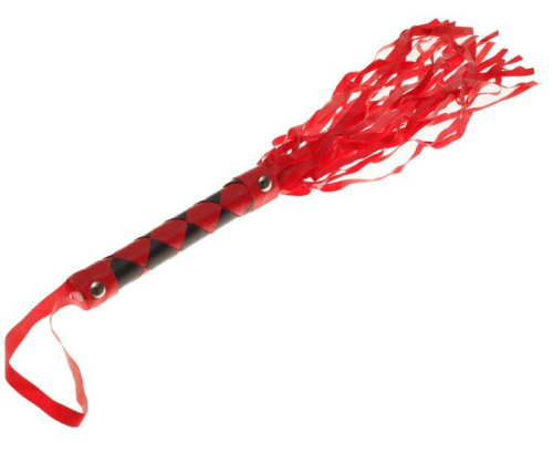 Красно-черная плеть с ромбами на ручке - 42 см. - 0