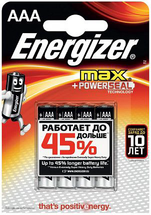 Батарейки Energizer MAX E92/AAA 1,5V - 4 шт. - 0