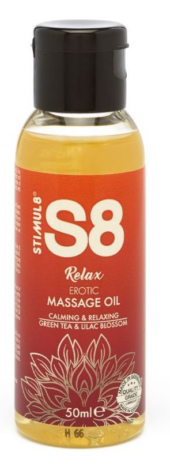 Массажное масло S8 Massage Oil Relax с ароматом зеленого чая и сирени - 50 мл. - 0