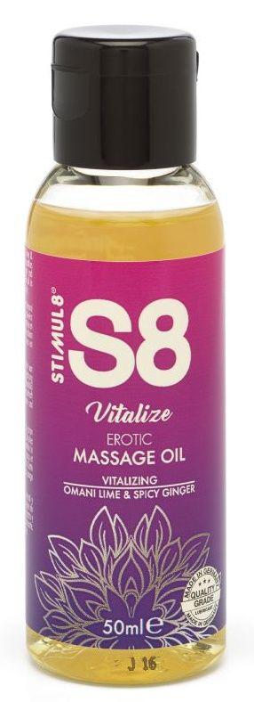 Массажное масло S8 Massage Oil Vitalize с ароматом лайма и имбиря - 50 мл. - 0