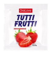 Пробник гель-смазки Tutti-frutti с земляничным вкусом - 4 гр. - 0