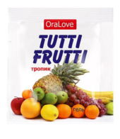 Пробник гель-смазки Tutti-frutti со вкусом тропических фруктов - 4 гр. - 0