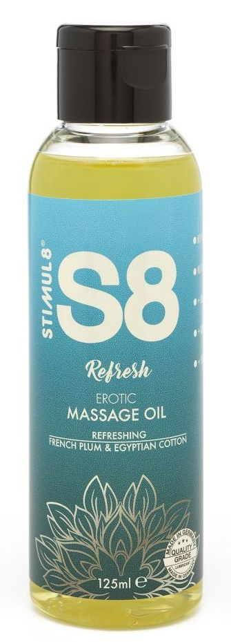 Массажное масло S8 Massage Oil Refresh с ароматом сливы и хлопка - 125 мл. - 0
