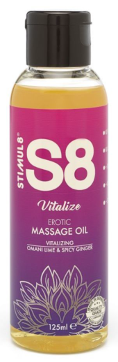 Массажное масло S8 Massage Oil Vitalize c ароматом лайма и имбиря - 125 мл. - 0