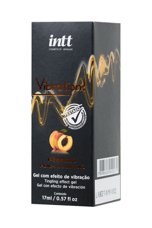 Жидкий массажный гель INTT VIBRATION Peach с ароматом персика и эффектом вибрации - 17 мл. - 1
