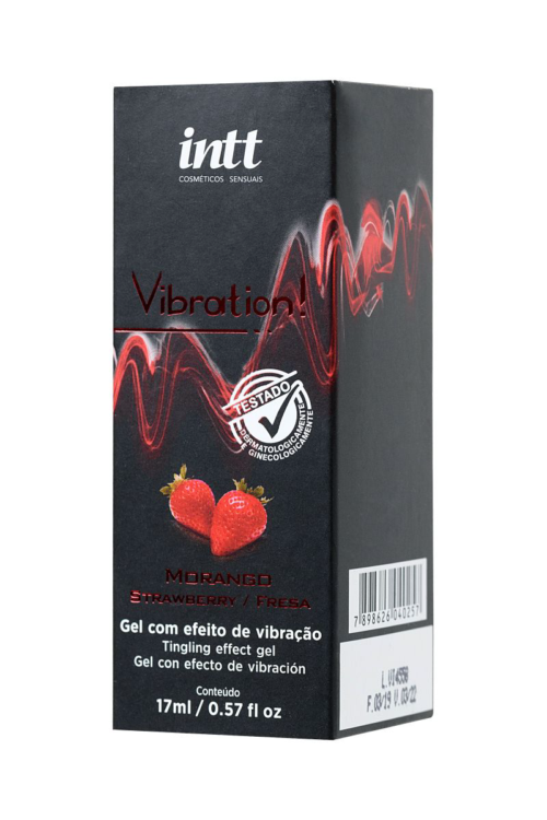 Жидкий массажный гель VIBRATION Strawberry с ароматом клубники и эффектом вибрации - 17 мл. - 1