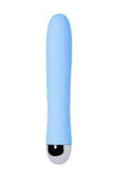 Голубой силиконовый вибратор с функцией нагрева и пульсирующими шариками FAHRENHEIT - 19 см. - 3