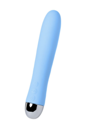 Голубой силиконовый вибратор с функцией нагрева и пульсирующими шариками FAHRENHEIT - 19 см. - 1