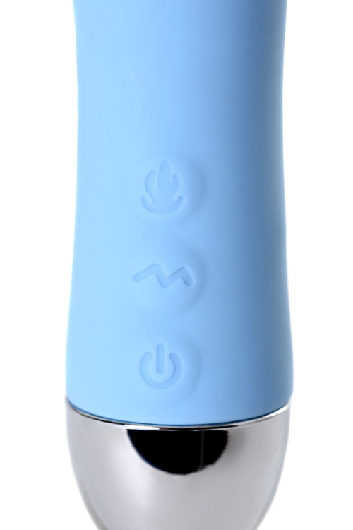 Голубой силиконовый вибратор с функцией нагрева и пульсирующими шариками FAHRENHEIT - 19 см. - 11
