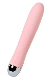 Розовый силиконовый вибратор с функцией нагрева и пульсирующими шариками FAHRENHEIT - 19 см. - 0