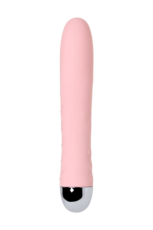 Розовый силиконовый вибратор с функцией нагрева и пульсирующими шариками FAHRENHEIT - 19 см. - 3
