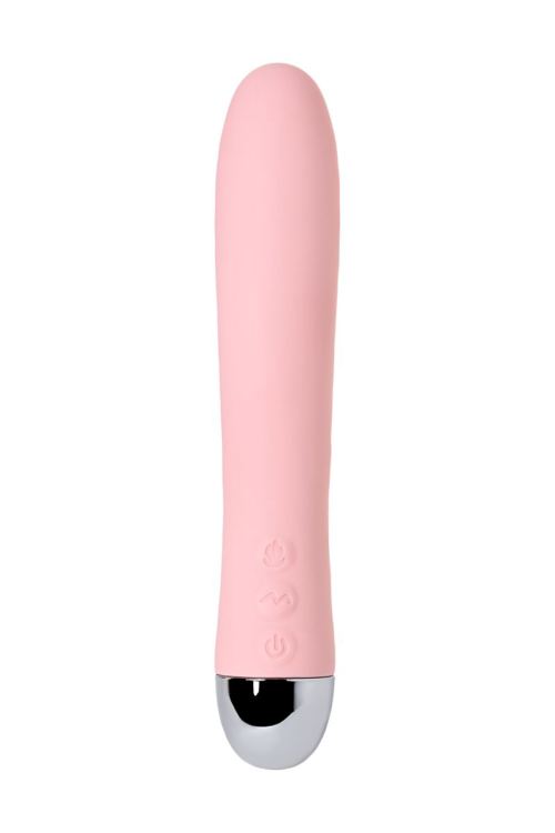Розовый силиконовый вибратор с функцией нагрева и пульсирующими шариками FAHRENHEIT - 19 см. - 4