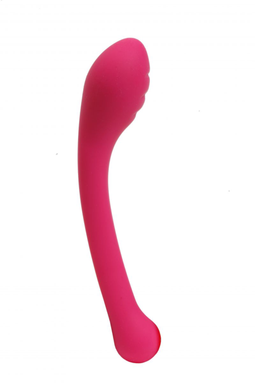 Ярко-розовый фаллоимитатор с изогнутой головкой - 18 см. - 0
