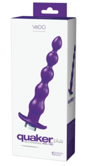 Фиолетовая анальная перезаряжаемая виброцепочка VeDO Quaker - 21 см. - 1