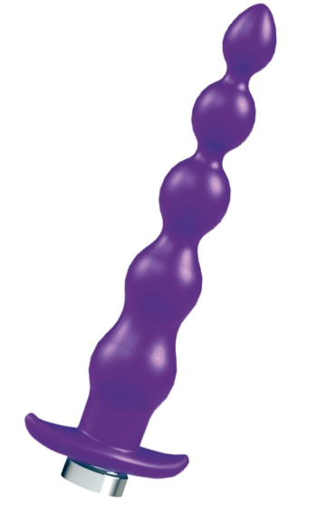 Фиолетовая анальная перезаряжаемая виброцепочка VeDO Quaker - 21 см.
