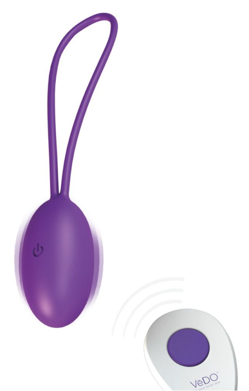 Фиолетовое виброяйцо VeDO Peach с пультом ДУ - 1