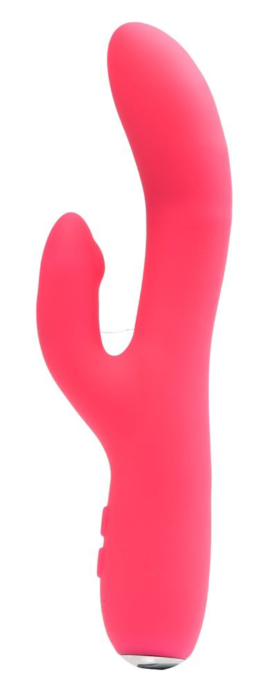 Розовый вибромассажер VeDO Rockie с клиторальным отростком - 21,9 см. - 1