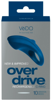 Синее перезаряжаемое эрекционное виброкольцо VeDO Over Drive - 2