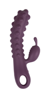 Фиолетовый вибромассажер SMON №1 с бугорками - 21,5 см. - 0