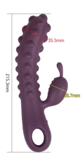 Фиолетовый вибромассажер SMON №1 с бугорками - 21,5 см. - 4