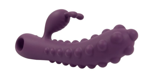 Фиолетовый вибромассажер SMON №1 с бугорками - 21,5 см. - 3