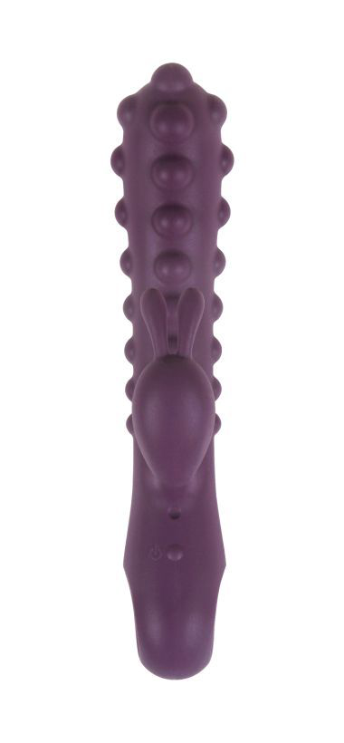 Фиолетовый вибромассажер SMON №1 с бугорками - 21,5 см. - 2