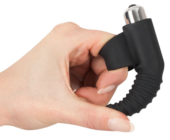 Черная вибронасадка на палец с винтовым наконечником Finger Vibrator - 10,5 см. - 4