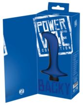 Синий вибромассажер простаты Power Vibe Backy - 12,8 см. - 3